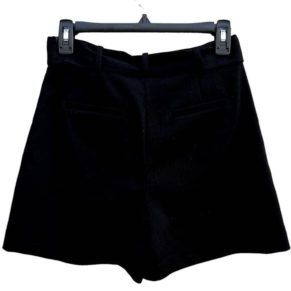 NWT Pinko High Rise Jill 1 Armaturato Argyle Paperbag Short Black 36 / US 0 - Picture 2 of 10